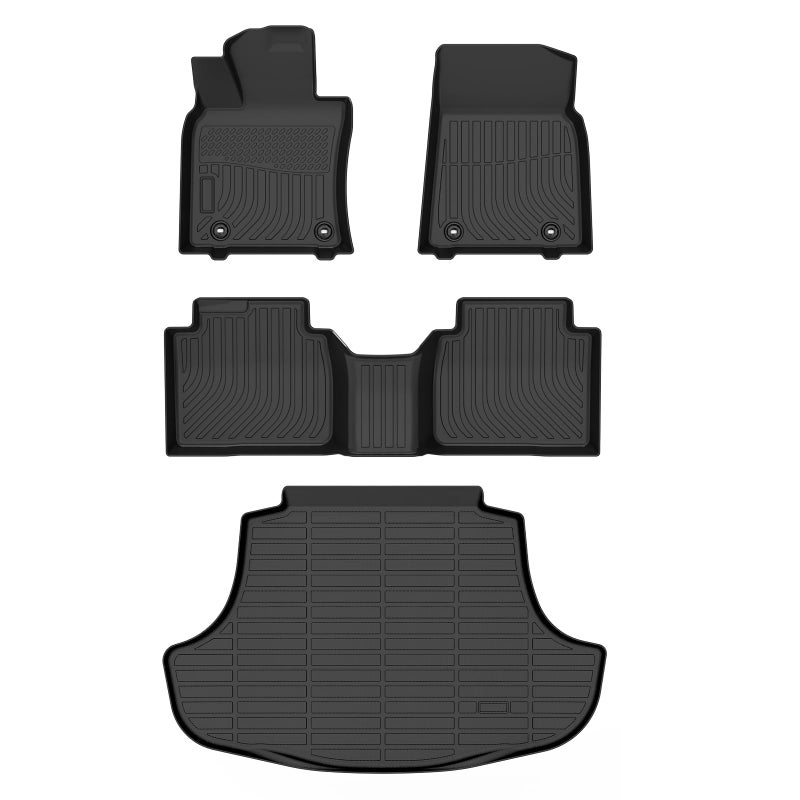 AZYT Floor Mats  Cargo Liner for Lexus ESES350ES300h 20192024  2025 Lexus ES Hybrid All Weather Automotive TPE Floor Liners Set AntiSlip Waterproof Accessories Car MatsTrunk Mat Black